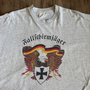 Vintage German Military Bundeswehr T-Shirt Men's Size XL Fallschirmjager 1980s